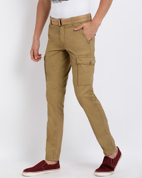 Buy Khaki Trousers & Pants for Men by T-Base Online