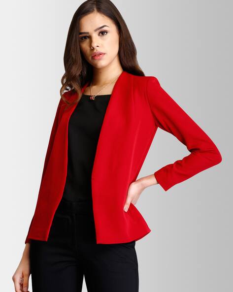 red boyfriend jacket