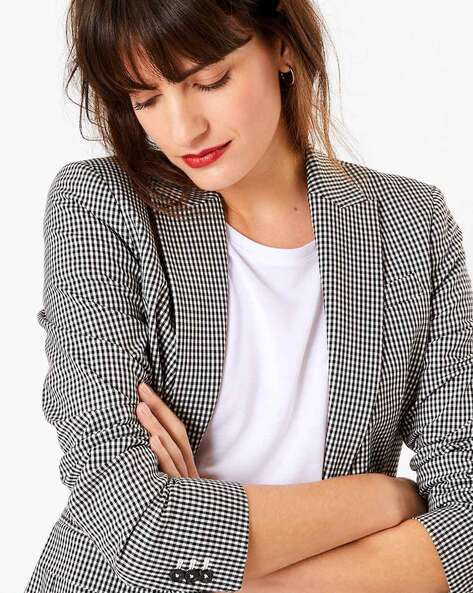 h and m checked blazer