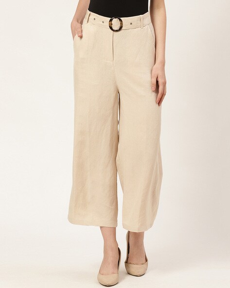 Buy Beige Trousers & Pants for Women by Cover Story Online