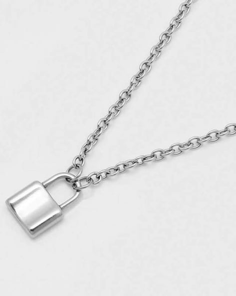 Jewelz for women Lock Pendant Necklace for Women & Girls