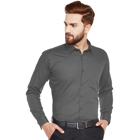 plaag Dat verrassing Buy Dark Grey Shirts for Men by HANCOCK Online | Ajio.com
