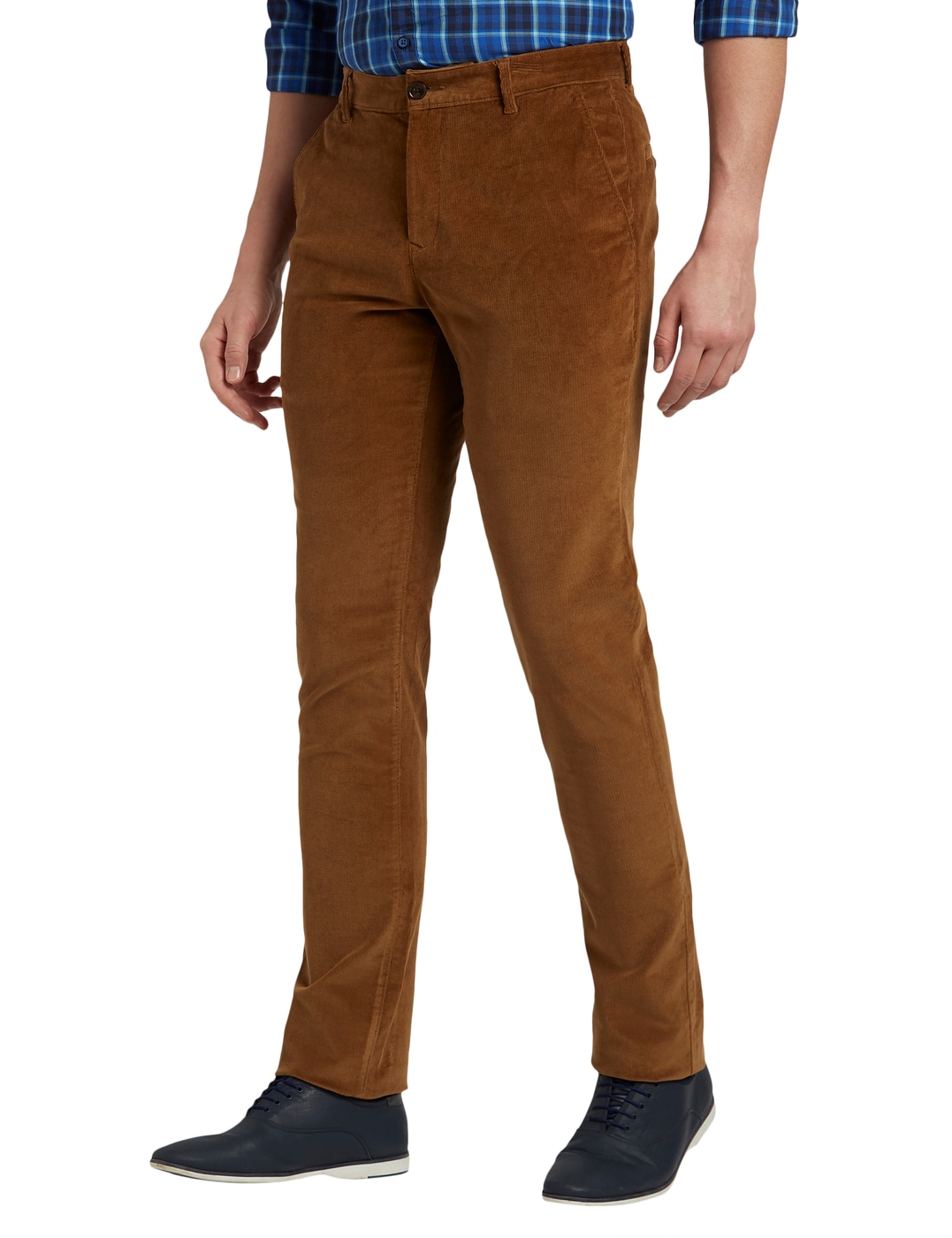 BASICS Casual Trousers  Buy BASICS Skinny Fit Falcon Brown Corduroy  Stretch Trousers Online  Nykaa Fashion