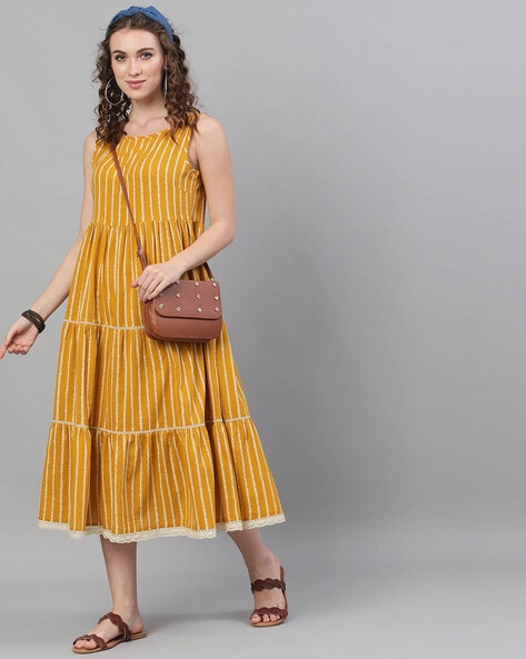 Buy Mustard Dresses for Women by AKS Online | Ajio.com