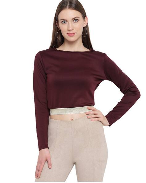 Buy Maroon Tops for Women by RIVI 