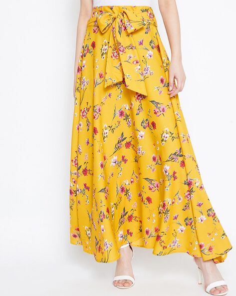 Floral flare 2025 skirt yellow