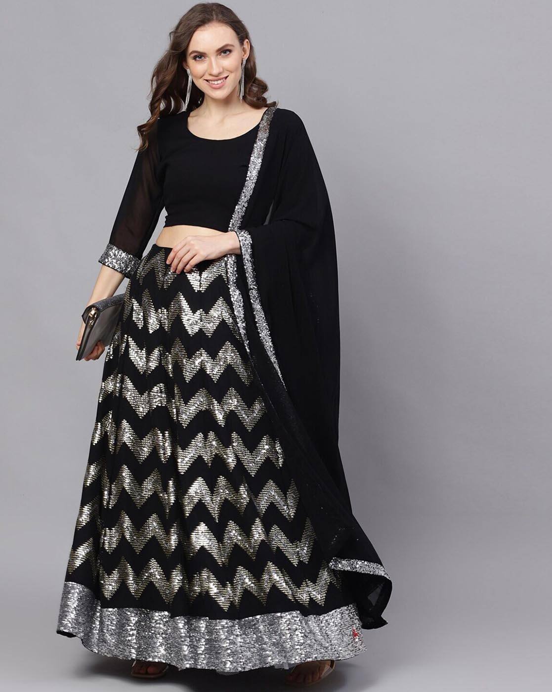 black lehenga choli