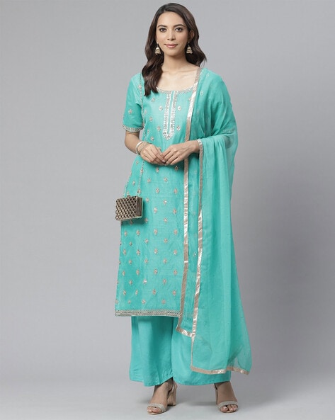 Gotta Patti Kurta Bottom Dupatta Dress Material Price in India
