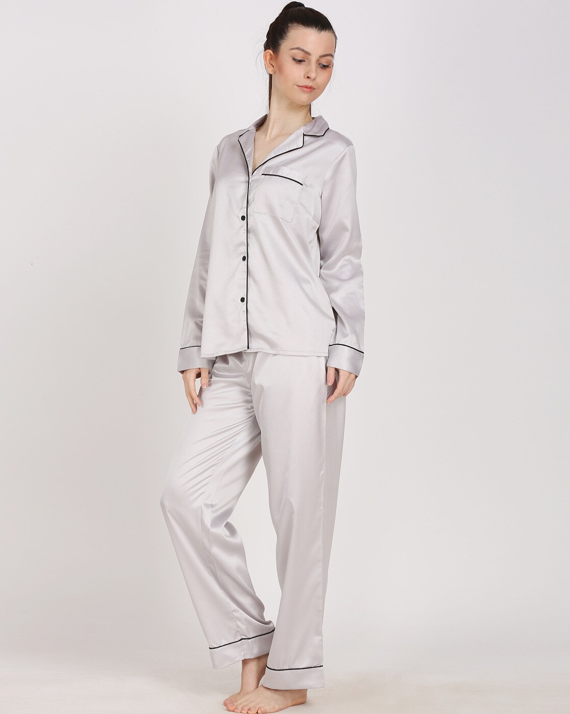 Buy Silver Night LoungeWearSets for Women by PRETTY LOVING THING