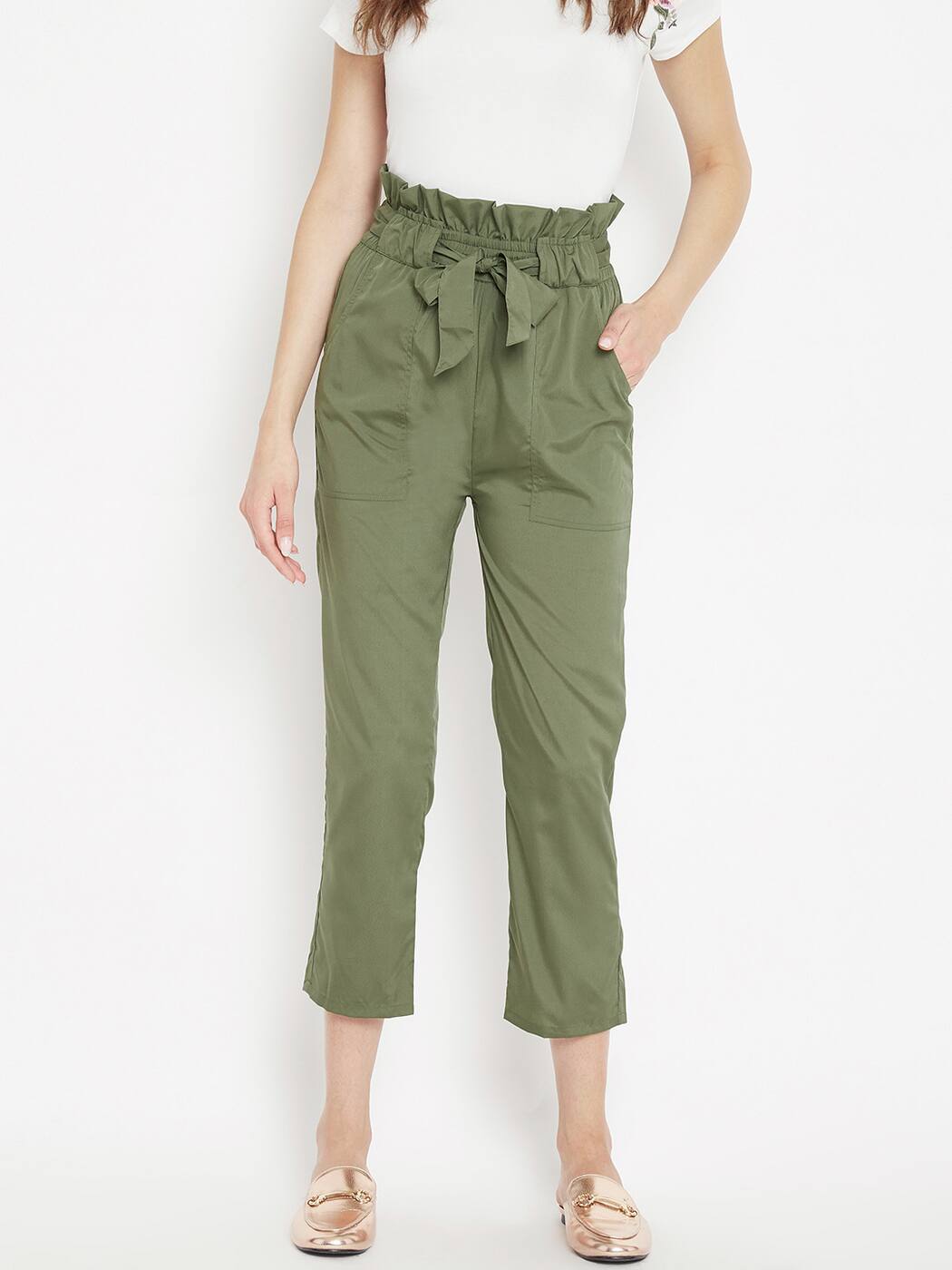Buy Green Trousers \u0026 Pants for Women by 