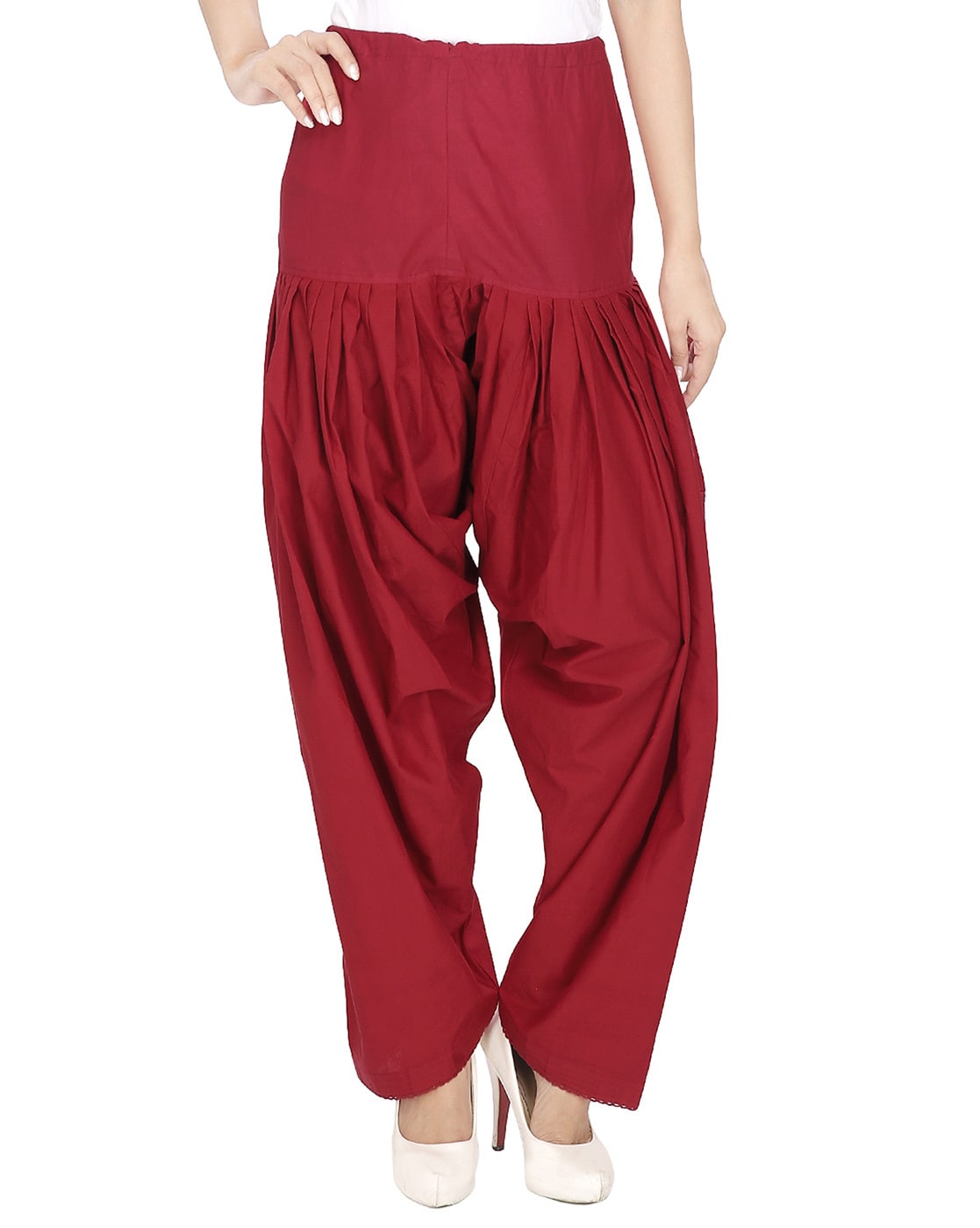 maroon patiala pants