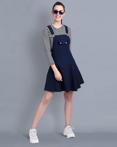 dungaree dress ajio