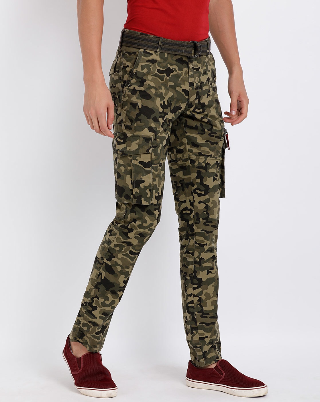 Buy Olive Green Trousers & Pants for Men by T-Base Online | Ajio.com