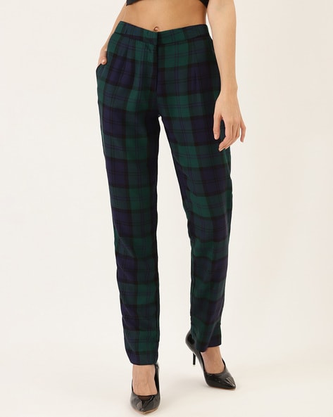 Buy S.A FASHION Women Green Checked Cargo Joggers Trousers (32) (26) at  Amazon.in