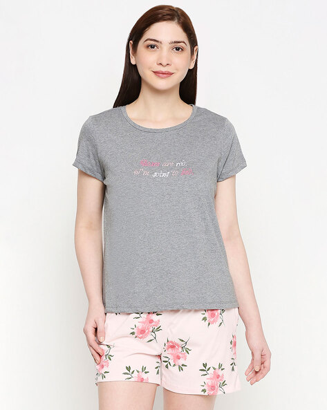 Dreamz by Pantaloons Grey Cotton Printed T-Shirt