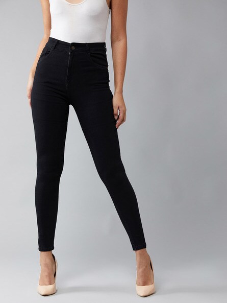 women's high rise black pants