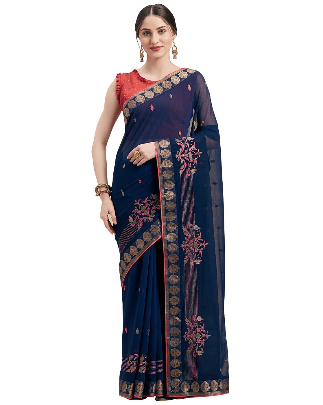 Buy Red Sarees for Women by FOURLEAF Online | Ajio.com