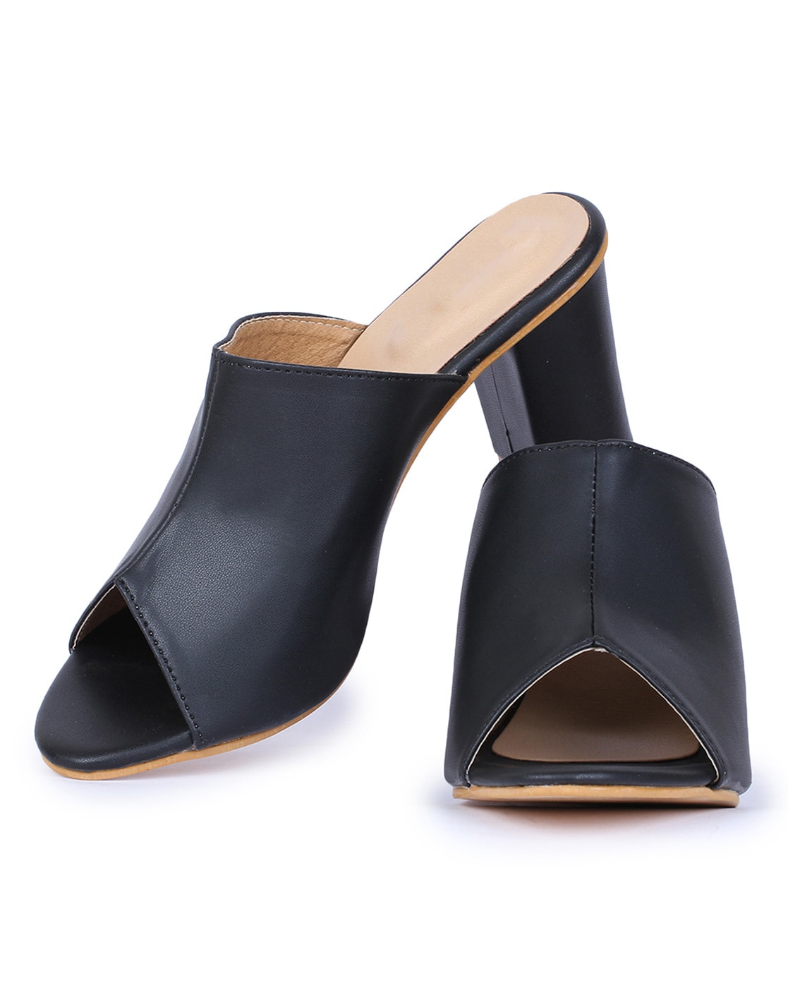 Closed toe discount block heel mules