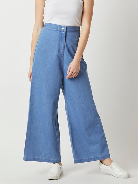 Buy Blue Trousers \u0026 Pants for Women by 