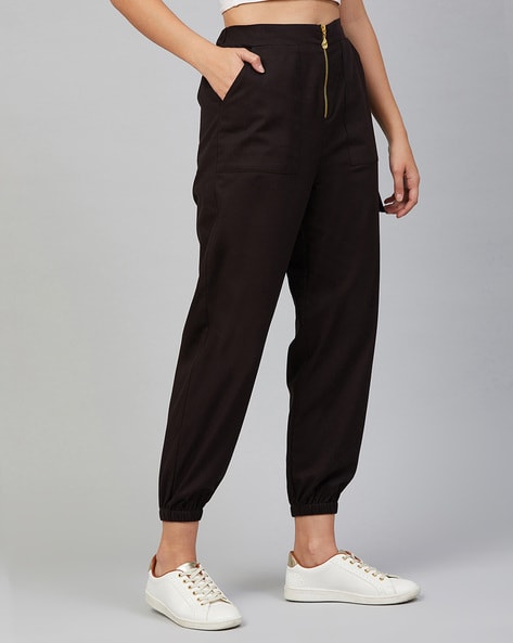 Buy Black Trousers Pants For Women By Orchid Blues Online Ajio Com