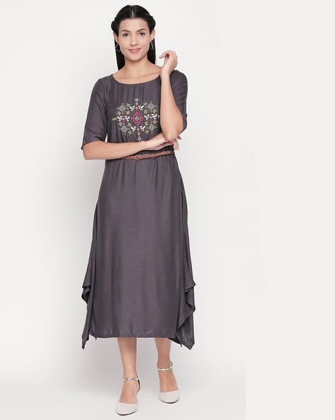 Buy Charcoal Grey Dresses & Gowns for Women by Akkriti by
