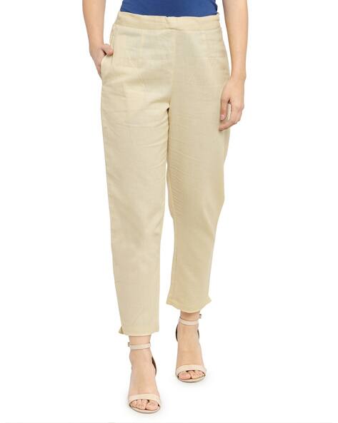 Buy Cream Trousers \u0026 Pants for Women by 