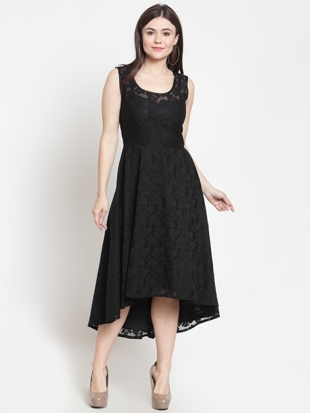 black flare dress