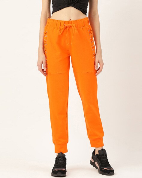 orange track pants womens