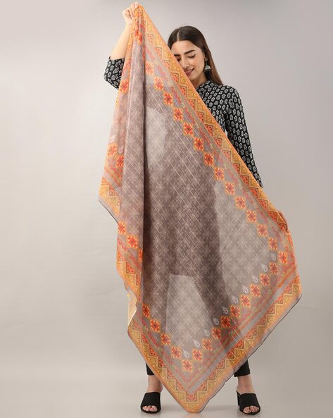 Indian Print Dupatta with Tassels Price in India