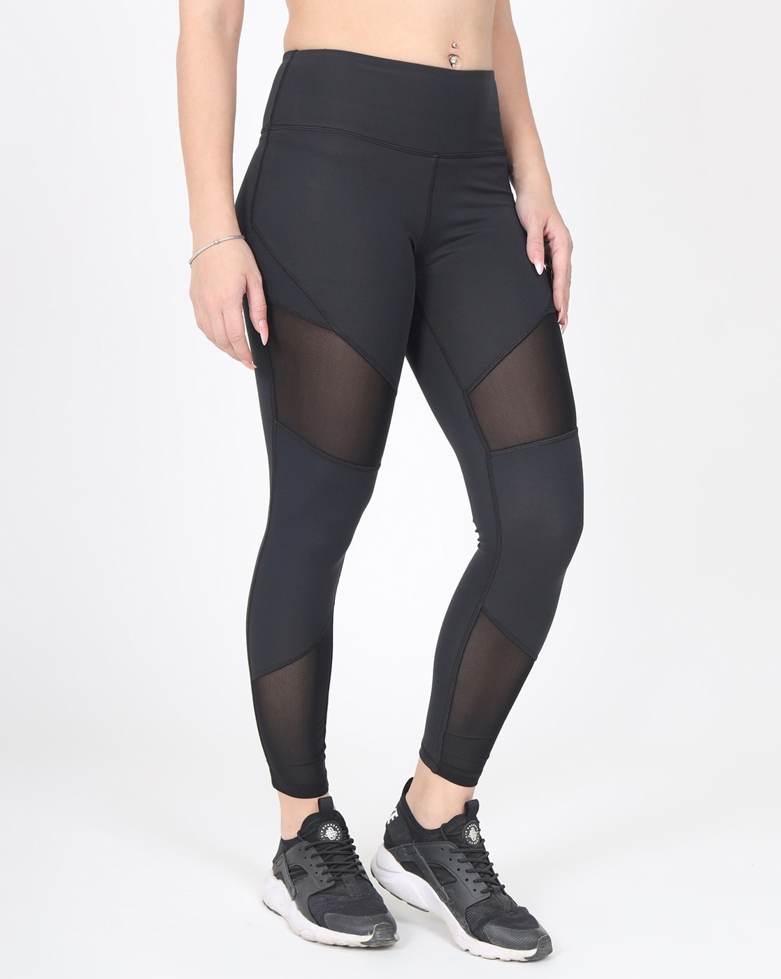 RGFT womens fitness leggings size M black stretch skinny solid spell out  040616
