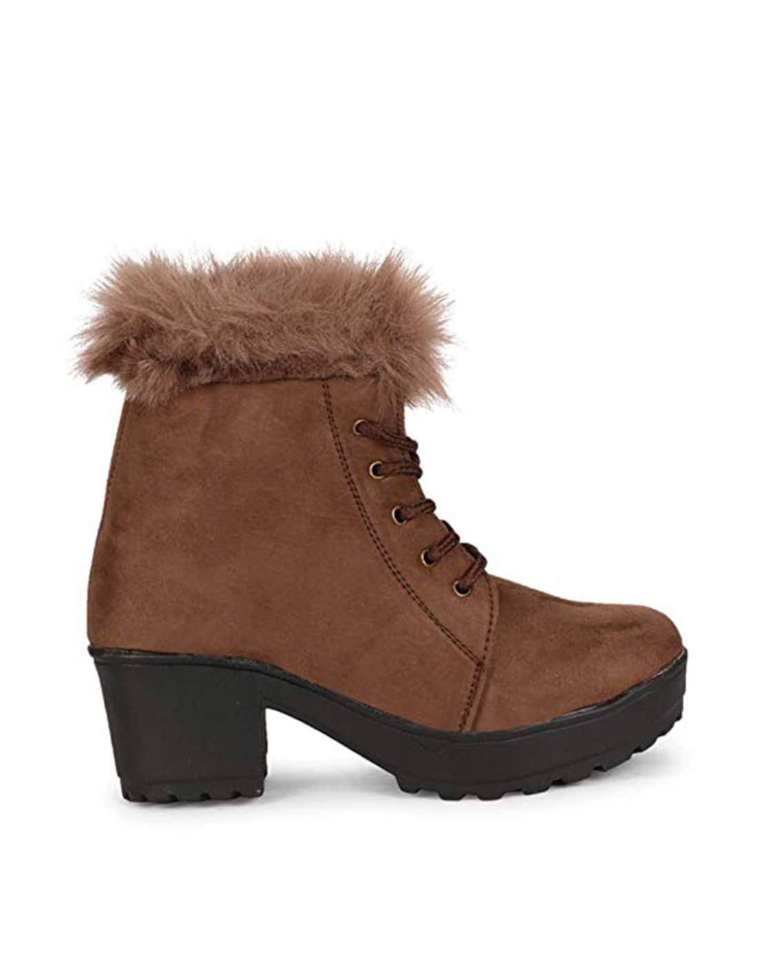 Fluffy brown boots Clearance
