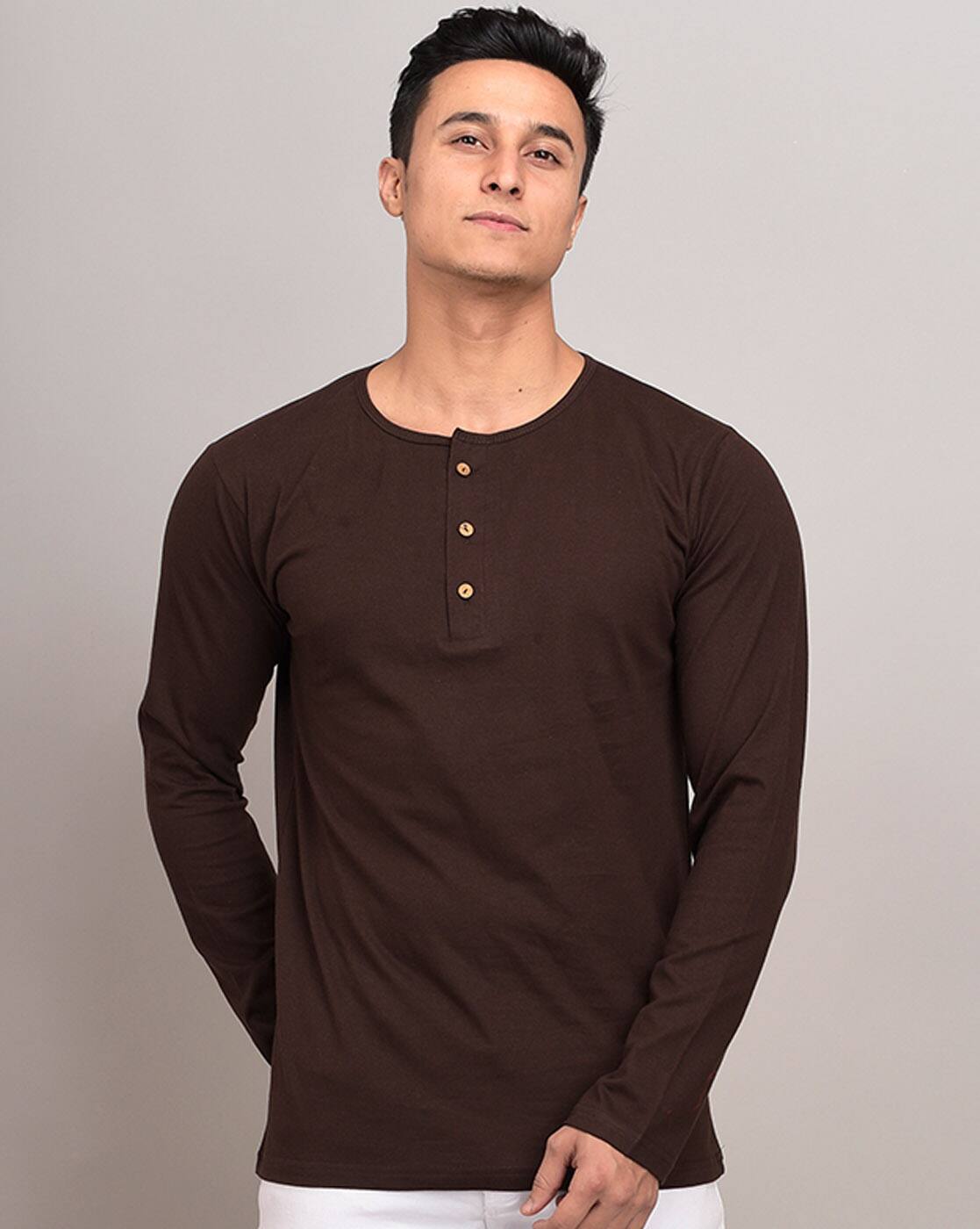 Buy Brown Tshirts for Men by FERANOID 