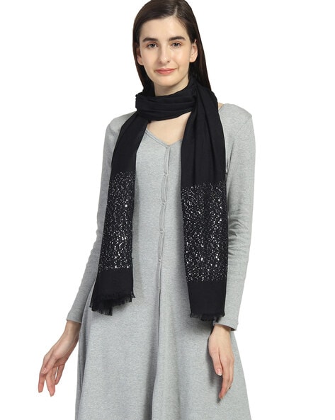 Sequinned Stole with Fringes Price in India