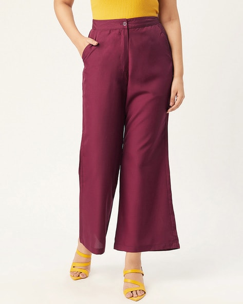 Buy Burgundy Trousers  Pants for Women by Alsace Lorraine Paris Online   Ajiocom