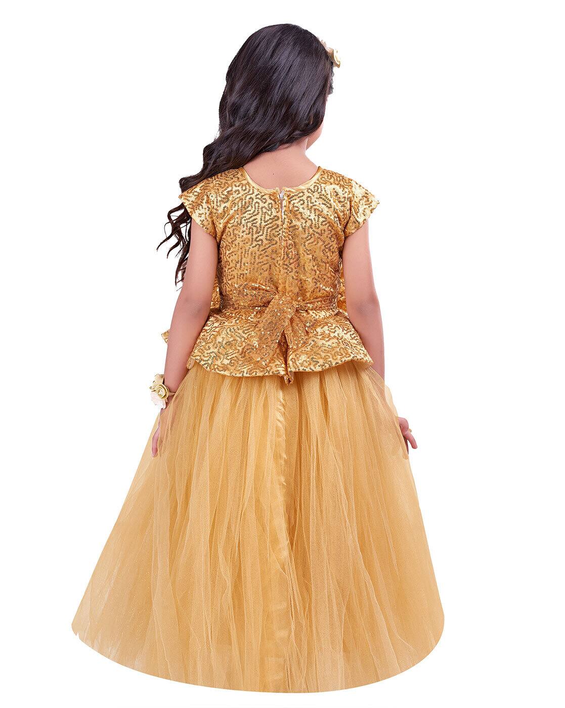 gold colour long frocks