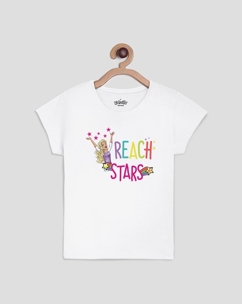 Buy White Tshirts for Girls by KIDSVILLE Online