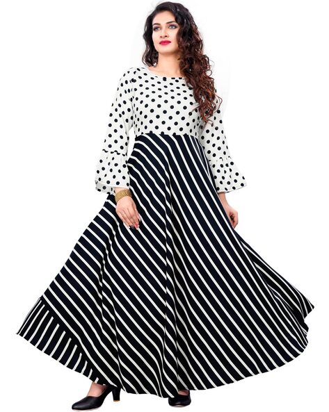Saadhvi Multicolor Striped Maxi Gown