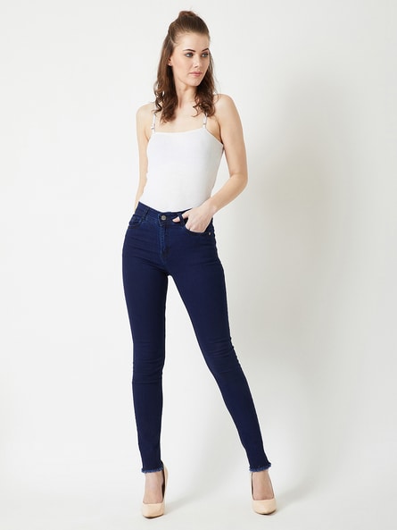 Buy Navy Blue Jeans & Jeggings for Women by MISS CHASE Online