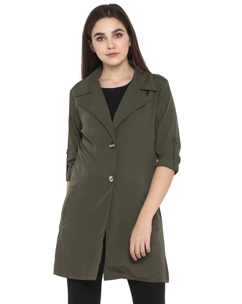 Olive green cheap coat womens