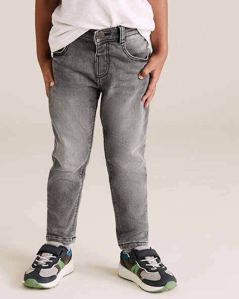 tapered grey jeans