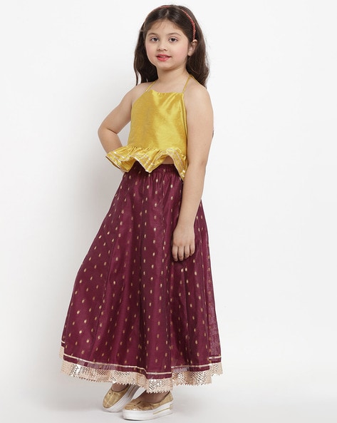 Buy Yellow Ethnic Wear Sets for Girls by Pspeaches Online | Ajio.com