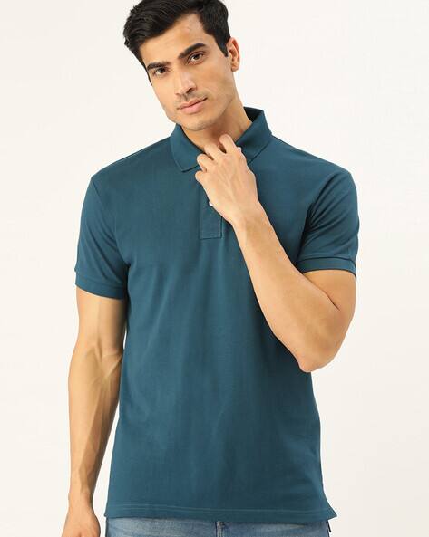 Buy Metallic Blue Tshirts for Men by 