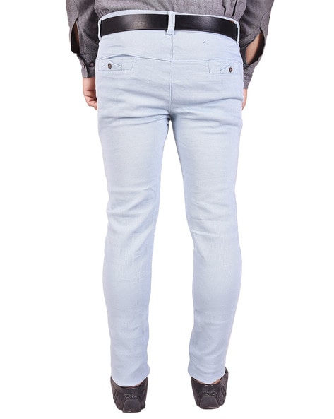 Sky Blue Casual Cotton Trouser