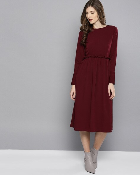 a line mid length dresses