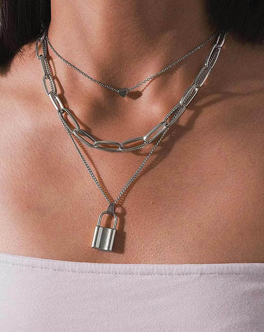 women's silver necklace