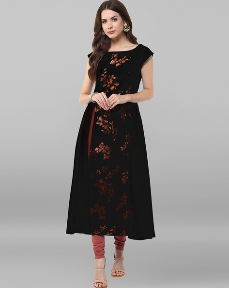 Leaf Print A-line Kurta