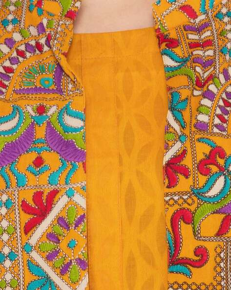Gujrati stitch kurti design / gujrati jamar design / hand embroidered  indian designer wear - YouTube