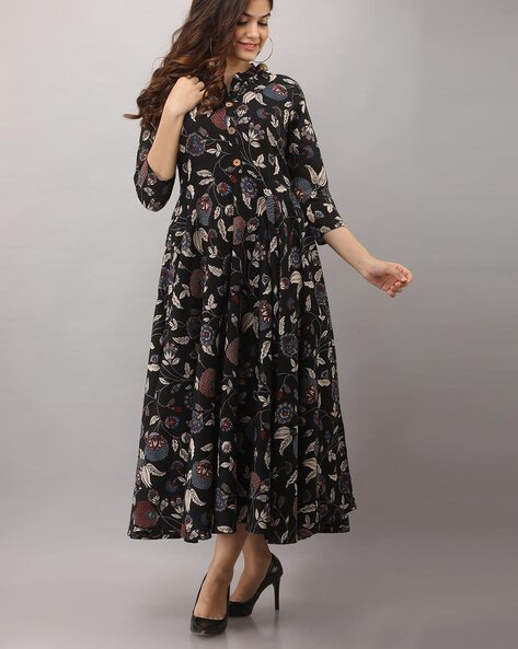 black printed frock