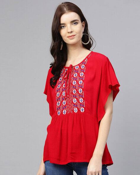 Bhama Couture Embellished Top with Neck Tie-up