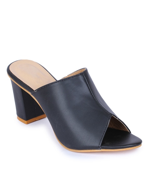 Basic block heeled mules new arrivals